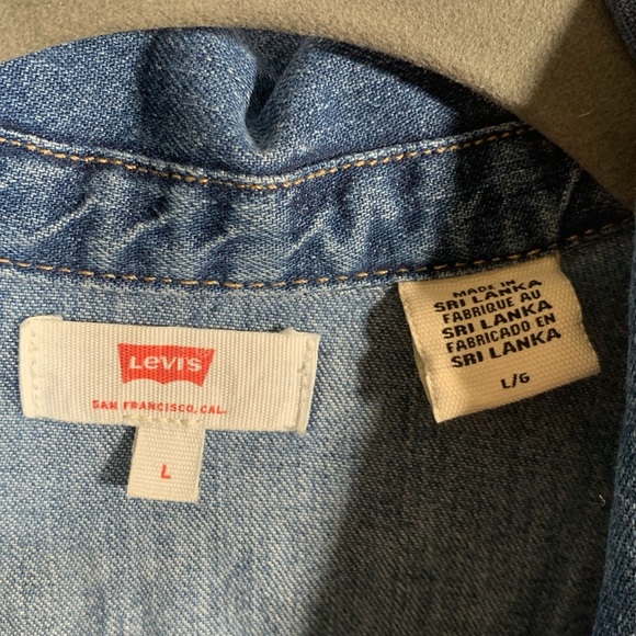 Levi’s Aubrey Sleeveless Denim Dress Blue Snap Front L Western Grunge Festival - Picture 3 of 6